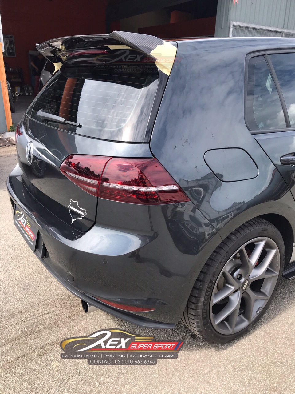 VW POLO MK5 6R 6C GTI R Batman Style Heck Kohlefaser Dach Spoiler
