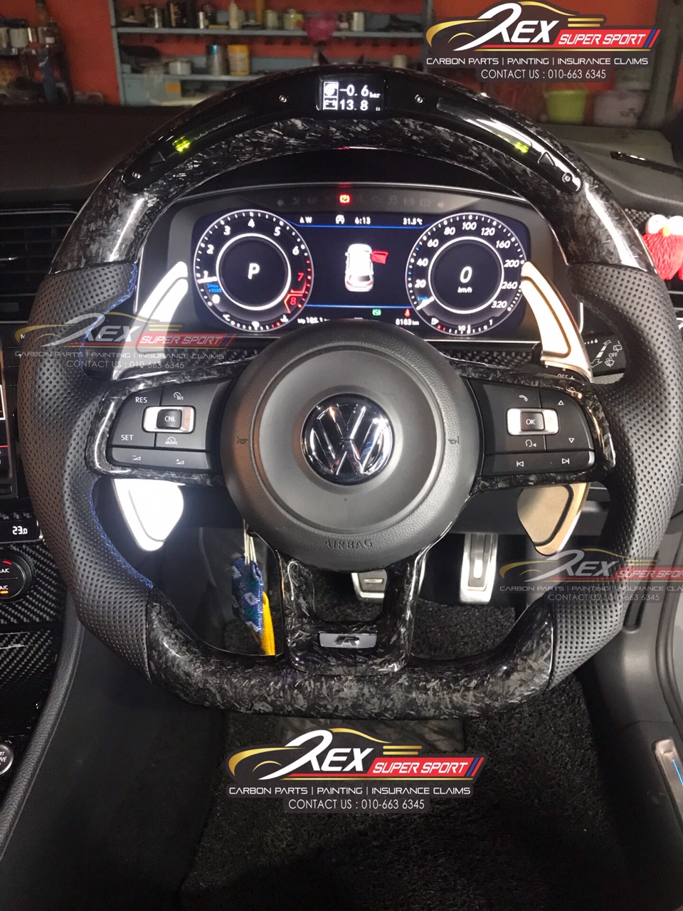 VW Performance LED Digital Forged Carbon Steering | Rexsupersport