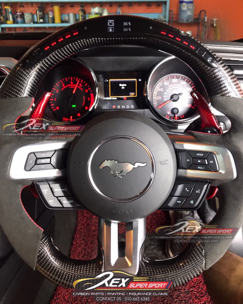 Mustang 2.3 / 5.0 GT Performance LED Digital Carbon Fiber Steering