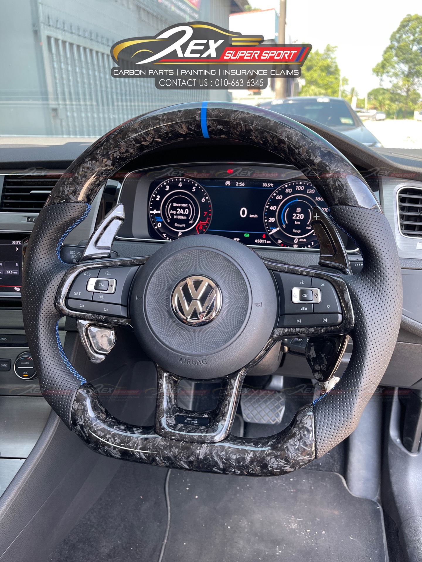 VW Golf 7 LED Carbon/Forged Carbon Racing Lenkrad – CarbonRange