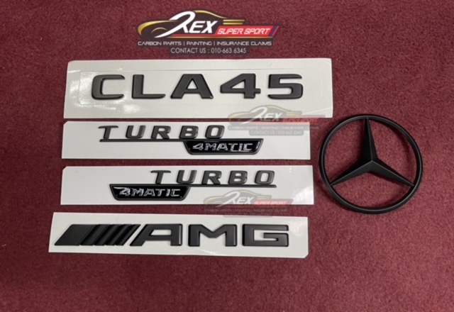 CLA W117 180 200 250 45 AMG Emblem Logo Badge Set