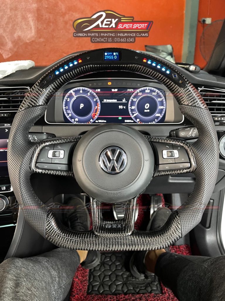 All Volkswagen Retrofit To Mk7.5 GTI R LED Performance Carbon Steering -  Rexsupersport - Specializes In Providing Carbon Fibre Parts and Accessories