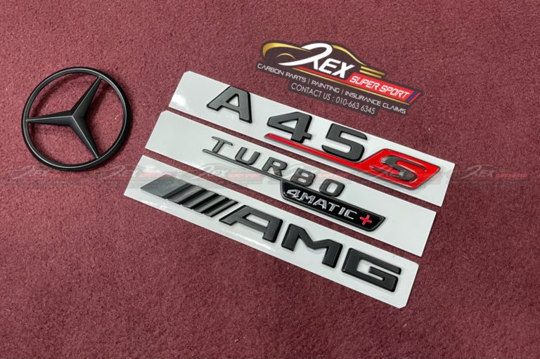 A-Class W177 V177 A45S AMG Emblem Logo Badge Set