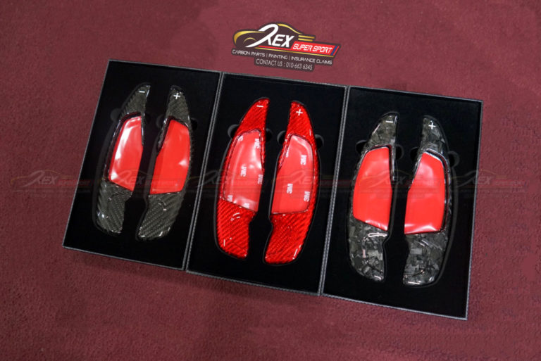 BMW G20 G30 Paddle Shift Extension Red / Black / Forged Carbon