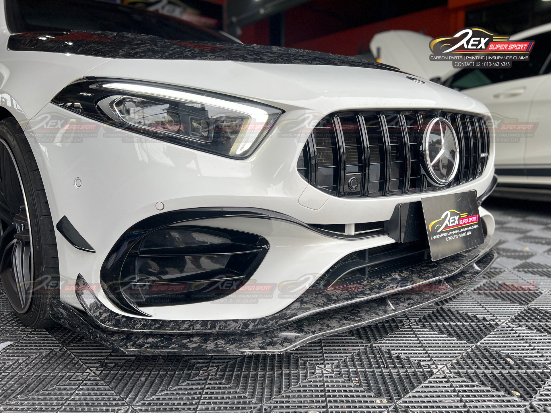 A-CLASS W177 V177 A45s Front Bumper Bottom Lip Canard Forged ...