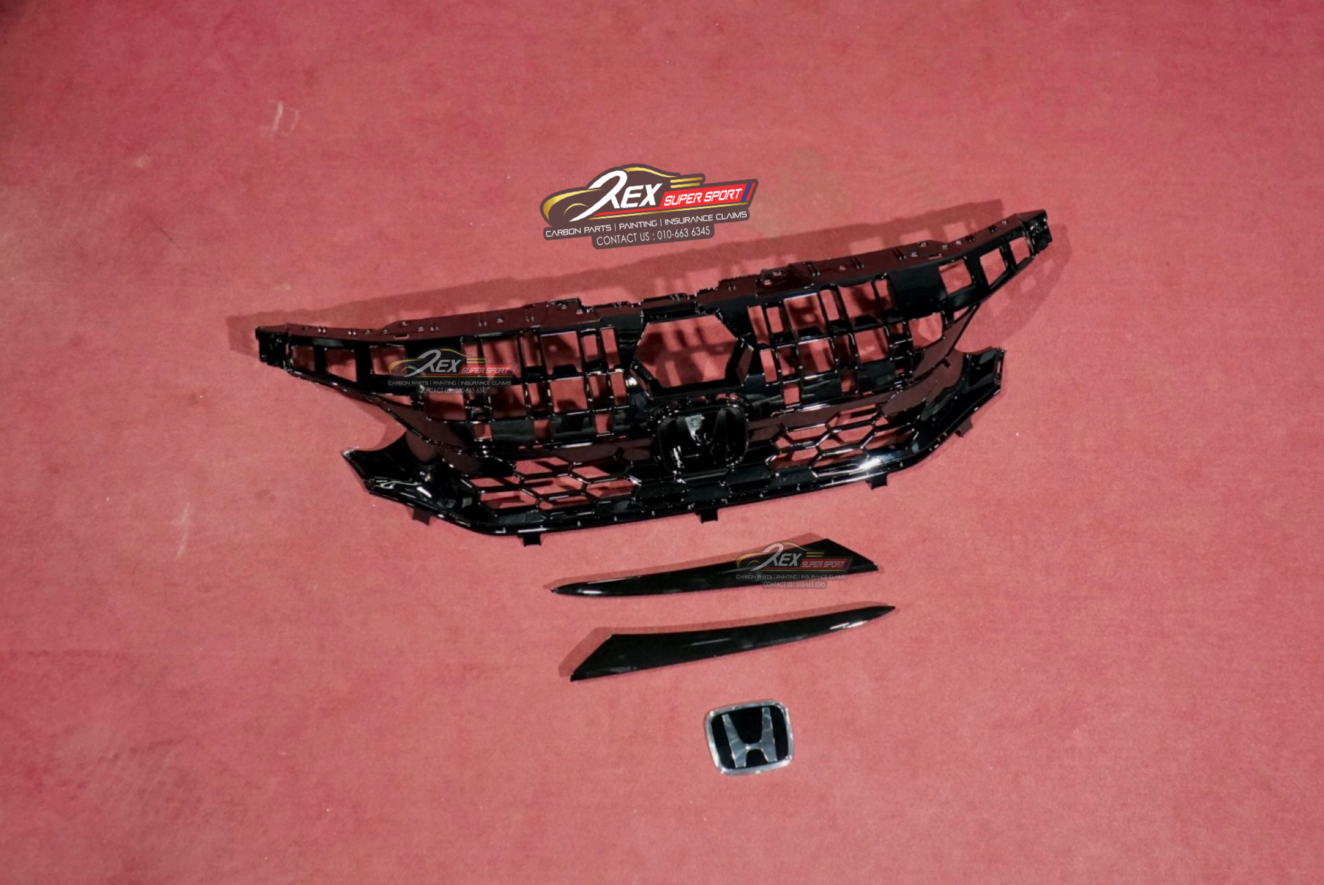 Honda Civic FE Front Grille RS Gloss Black