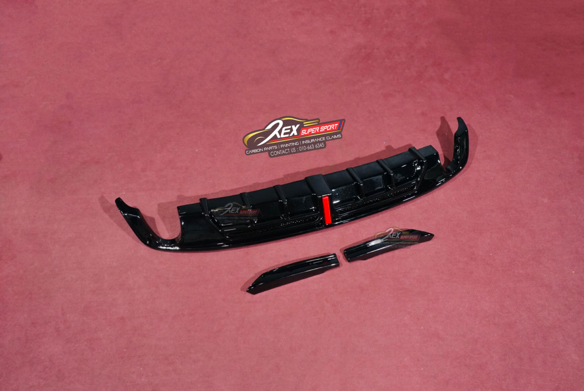 Honda Civic FE Rear Diffuser LED Black