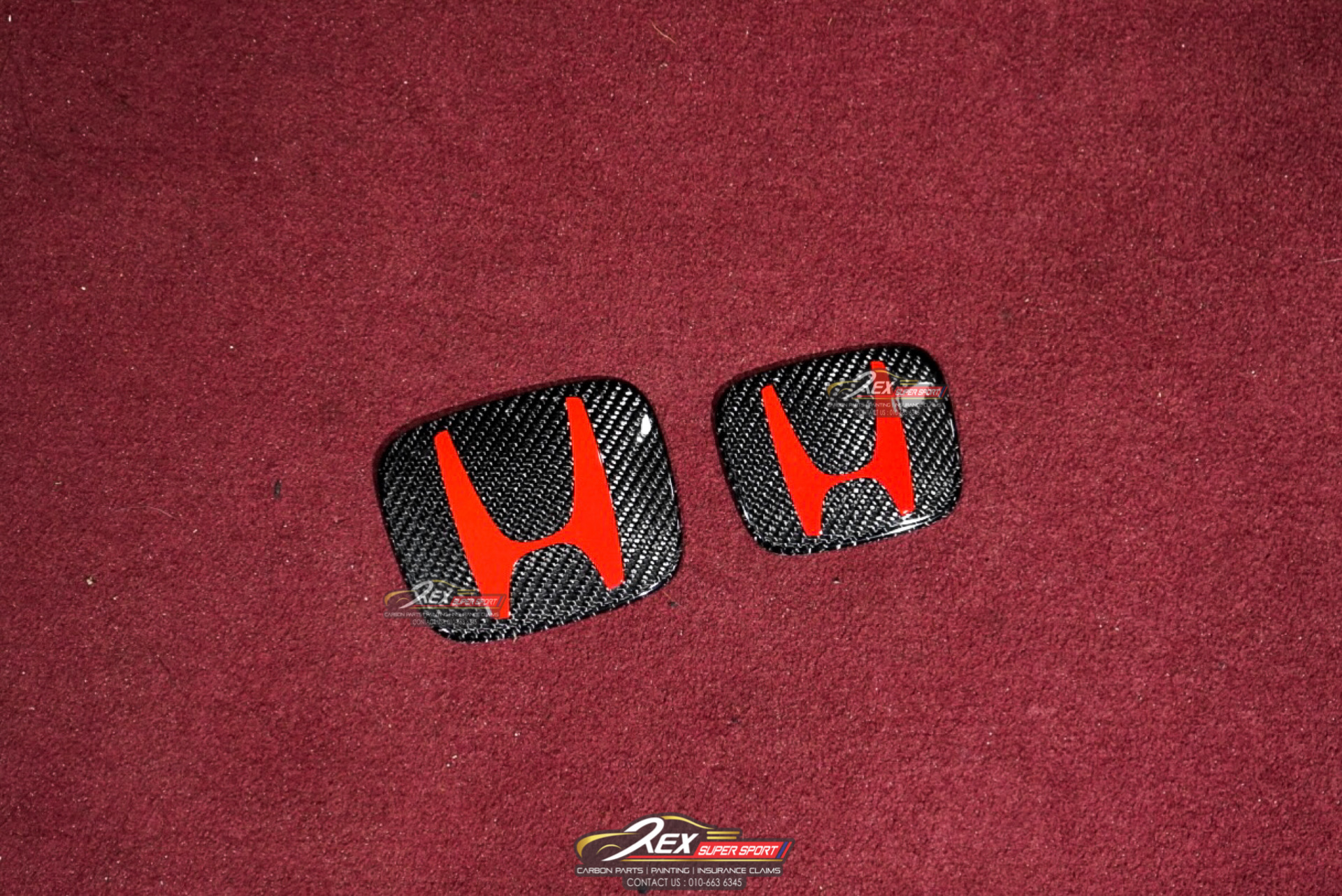 Honda FL5 Type R Front Rear Emblem Carbon Black