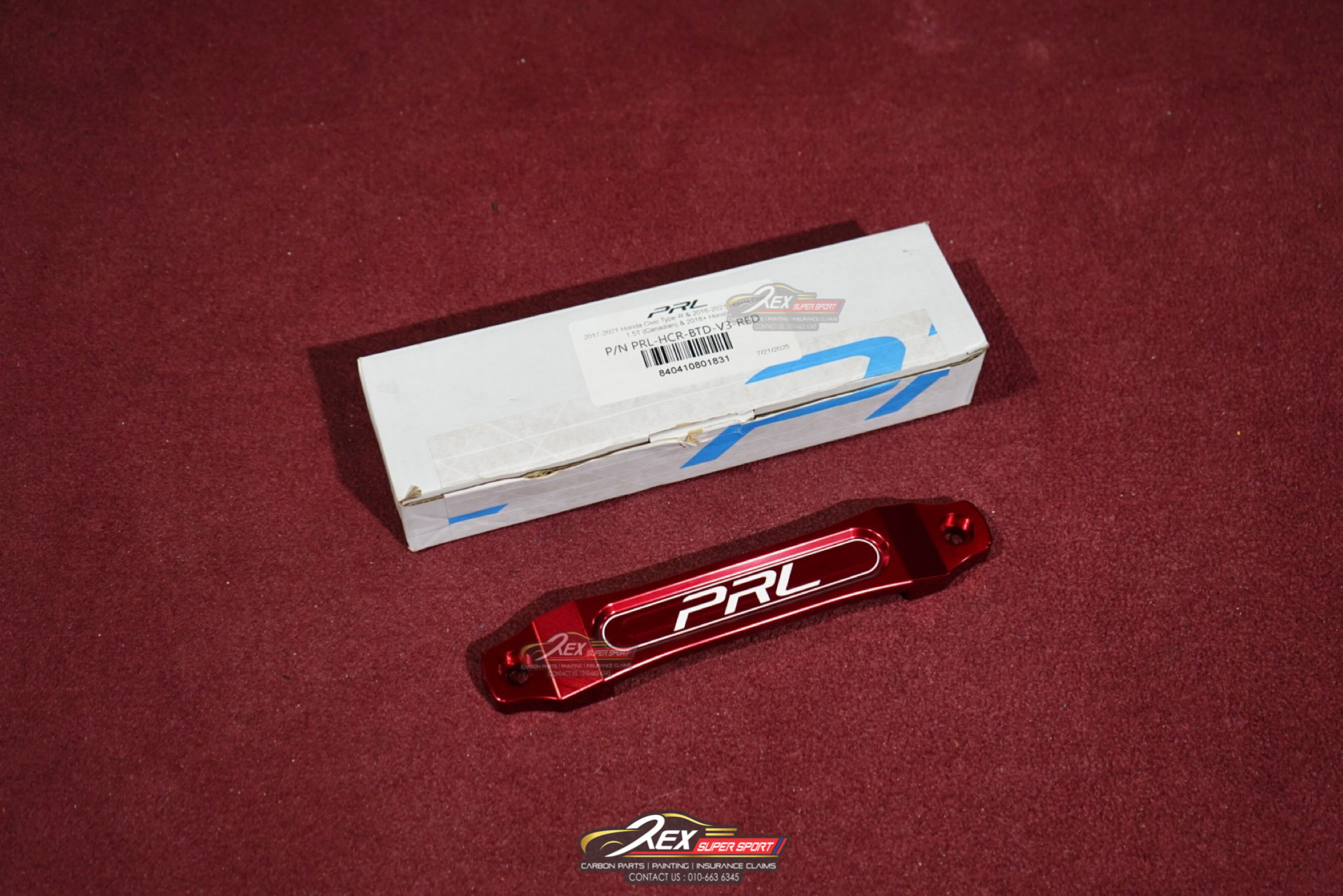 Honda FL5 Type R PRL Billet Battery Tie Down Red Bracket