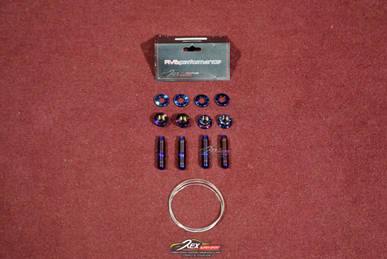 Honda FL5 Type R RV6 M10 x1.25 Titanium Stud Set (4) with Safety Wire
