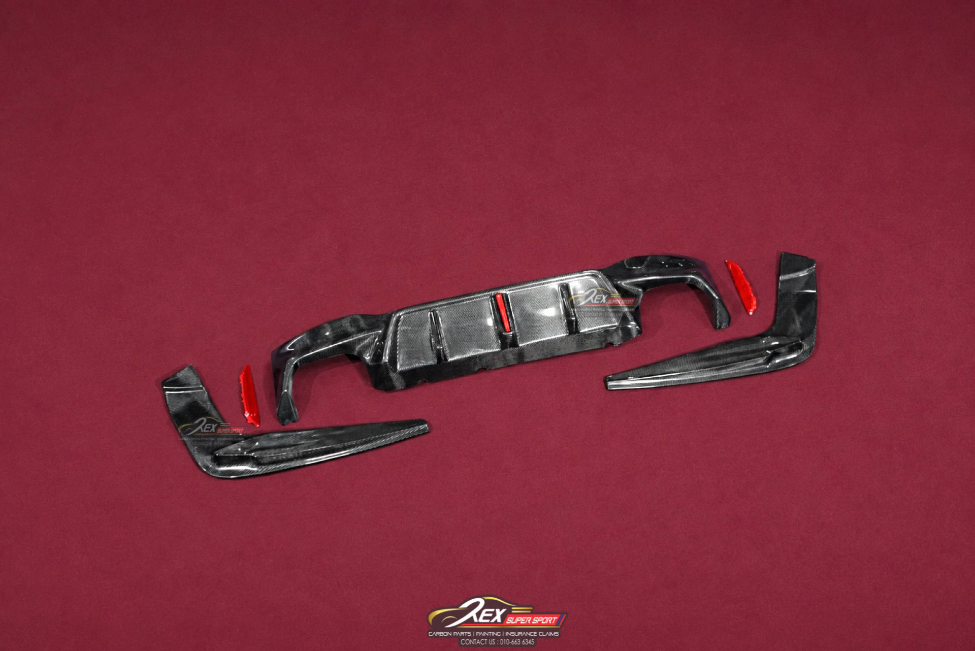 BMW G30 Rear Diffuser Sport LED Carbon